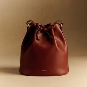 Sezane Farrow Leather Bucket Bag